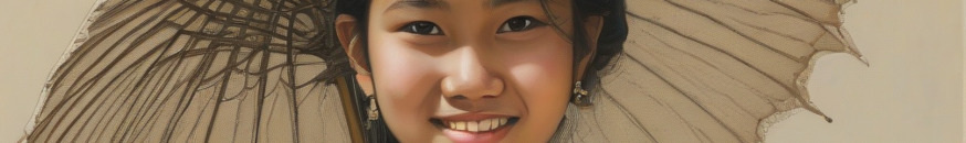 Image of a Malay teenager with a parasol. (C) Borg-Again-Christian.Org